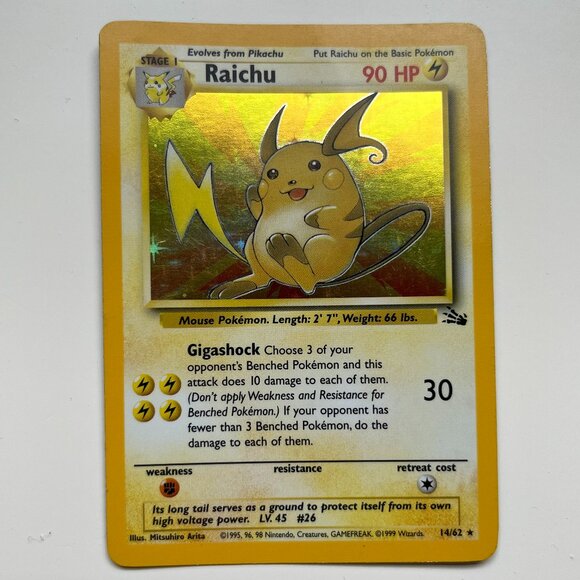 Holographic Raichu Pokemon Card - Picture 1 of 8